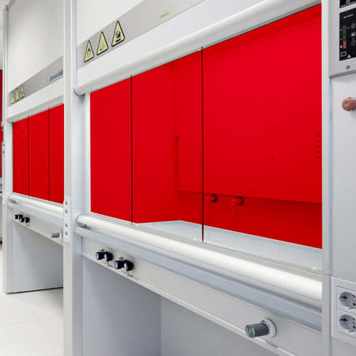 Moderner Arbeitstisch - DEBO-LABENCH-03 - DEBO - Hochdrucklaminat / Gestell aus Laminat / rechteckig