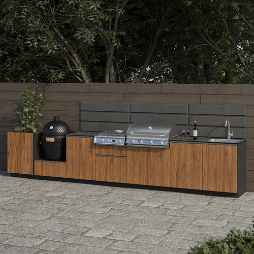Outdoor-Küche - Outdoor Kitchen - DEBO - modern / Laminat / mit integriertem Griff