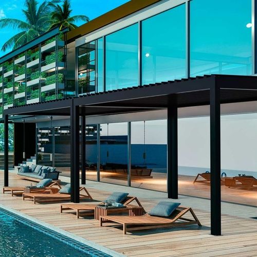 Selbsttragende Pergola - PERGOLAM - Toscana Global - angebaut / hängend / Aluminium