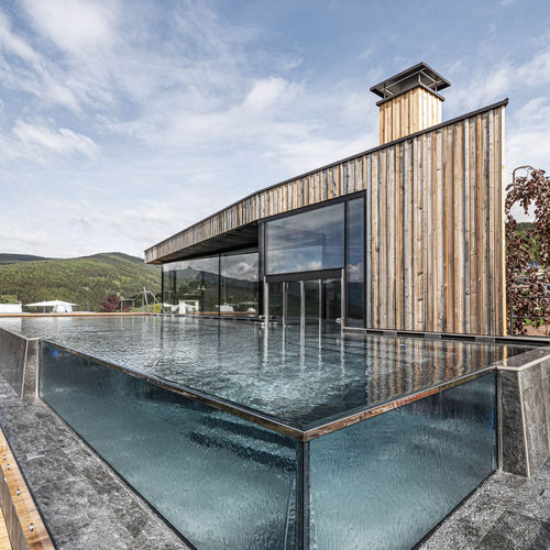 Glaswand für Pool - Hannes Huber GmbH - ESG Glas / transparent / für Unterwasserfenster