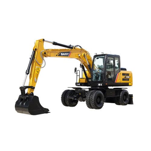 Mittelgroßer Bagger - SY155W - SANY GROUP - mit Gummireifen / für Baustelle