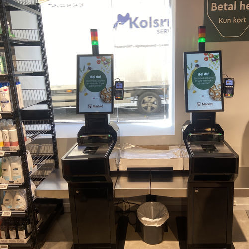 Zahlautomat für Supermärkte - Custom - ML Infokiosks - bodenstehend
