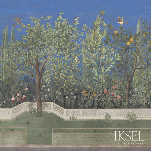 Moderne Tapete - SC142 Livia's Garden - Iksel Decorative Arts - Glasfaser / Vinyl / Blumenmotiv