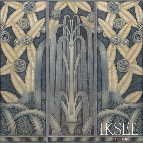Moderne Tapete - MU111 Art Deco Fountain Original - Iksel Decorative Arts - Naturmotiv / Blumenmotiv / geometrisches Muster