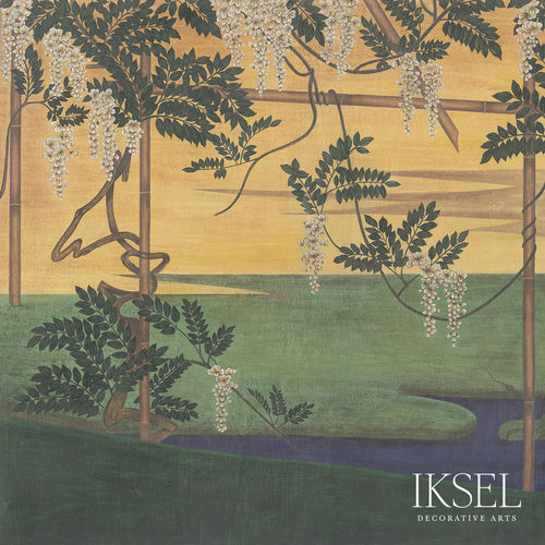 Moderne Tapete - MU102 Wisteria in Landscape - Iksel Decorative Arts - Naturmotiv / Blumenmotiv / chinesisches Motiv