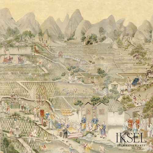 Moderne Tapete - SC123 Governor's Visit Light-Ivory - Iksel Decorative Arts - Panorama / Städtemotiv / chinesisches Motiv
