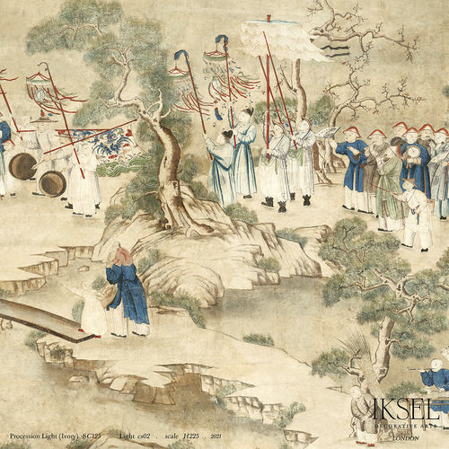 Moderne Tapete - SC125 Procession Light-Ivory - Iksel Decorative Arts - Panorama / geometrisches Muster / Städtemotiv