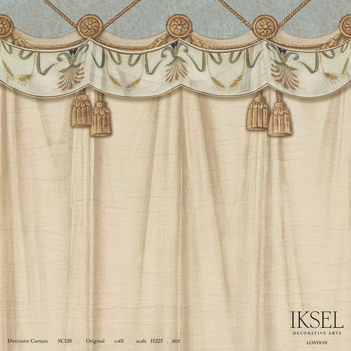 Moderne Tapete - SC126 Directoire Curtain  - Iksel Decorative Arts - Panorama / geometrisches Muster / Kindermotiv