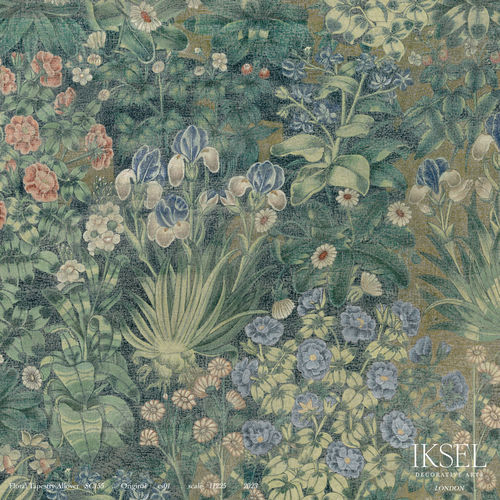 Moderne Tapete - SC155 Floral Tapestry Allover - Iksel Decorative Arts - Glasfaser / Vinyl / Naturmotiv