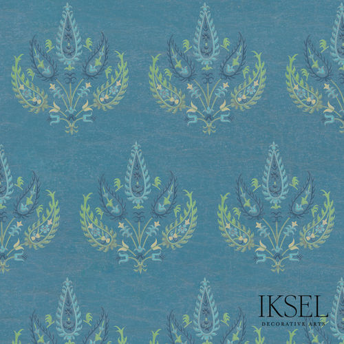 Moderne Tapete - RW204 Embroidered Flowers - Iksel Decorative Arts - Glasfaser / Vinyl / PVC