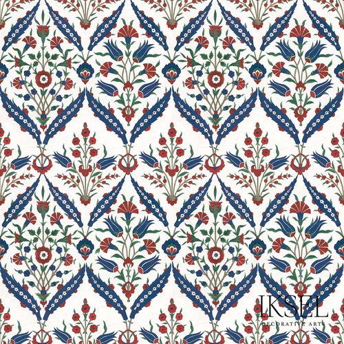 Moderne Tapete - IZNIK AISHA RW116 - Iksel Decorative Arts - Glasfaser / Vinyl / Streifenmuster