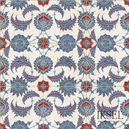 Moderne Tapete - IZNIK RUSTEM RW102 - Iksel Decorative Arts - Glasfaser / Vinyl / Naturmotiv
