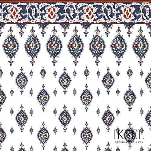 Klassische Tapete - IZNIK SINAN P. RW103 - Iksel Decorative Arts - Glasfaser / Vinyl / geometrisches Muster