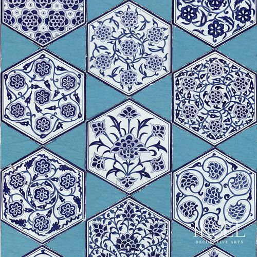 Moderne Tapete - RW114 Iznik Star Tiles - Iksel Decorative Arts - Glasfaser / Vinyl / geometrisches Muster