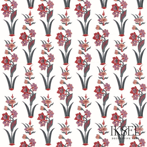 Moderne Tapete - RW304 Large Boteh - Iksel Decorative Arts - Glasfaser / Vinyl / Blumen