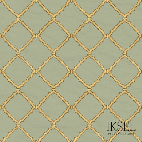 Moderne Tapete - RW323 Jali Tri - Iksel Decorative Arts - Glasfaser / Vinyl / geometrisches Muster
