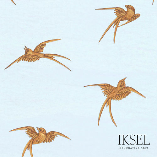 Moderne Tapete - RW602 Japanese Birds - Iksel Decorative Arts - Glasfaser / Polyester / Naturmotiv