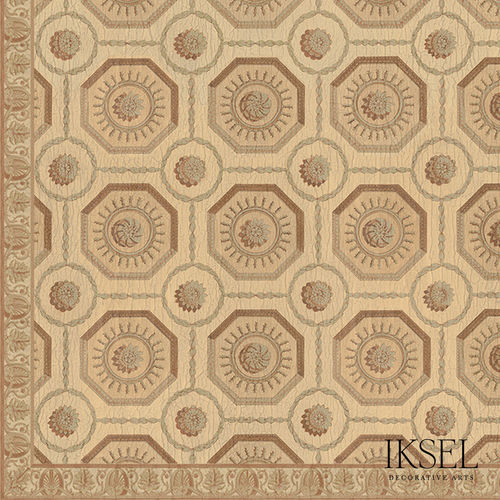 Moderne Tapete - CE203 Coffered Hexagon Ceiling - Iksel Decorative Arts - Glasfaser / Vinyl / geometrisches Muster