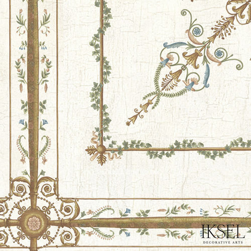Moderne Tapete - CE206 Empire Griffins Ceiling - Iksel Decorative Arts - Glasfaser / Vinyl / Blumenmotiv