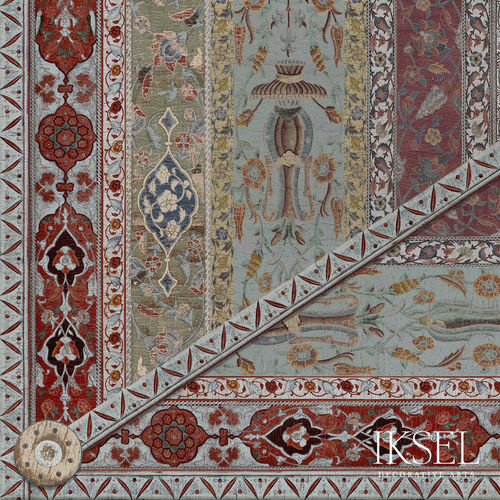 Moderne Tapete - CE144 Rumi Ceiling Gouache - Iksel Decorative Arts - Glasfaser / Vinyl / Blumenmotiv