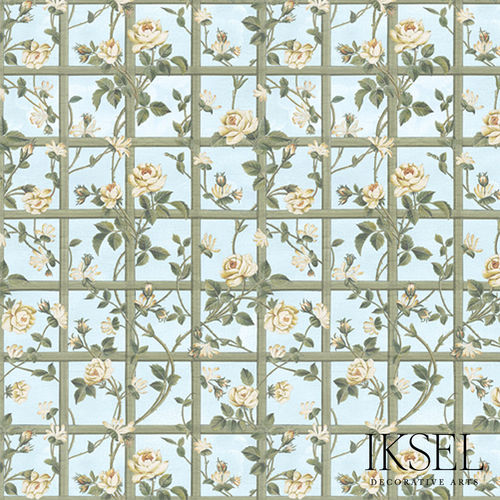 Moderne Tapete - CE416 Rose Trellis Ceiling  - Iksel Decorative Arts - Glasfaser / Vinyl / Naturmotiv