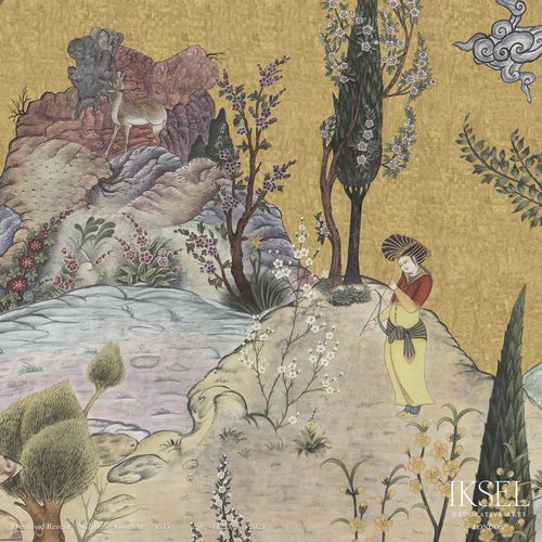 Moderne Tapete - SC160 D-Safavid Reverie - Iksel Decorative Arts - Glasfaser / Vinyl / Naturmotiv
