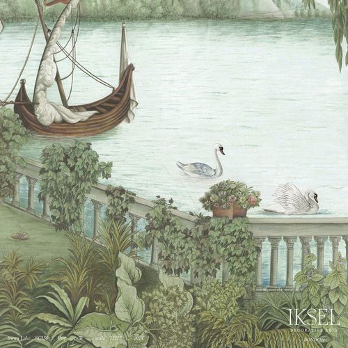 Moderne Tapete - SC150 Swan Lake - Iksel Decorative Arts - Vinyl / Glasfaser / Naturmotiv