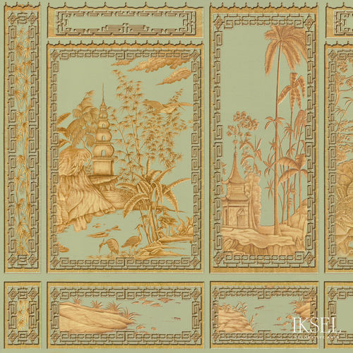 Moderne Tapete - AR653 Chinois Key - Iksel Decorative Arts - Vinyl / Glasfaser / Naturmotiv