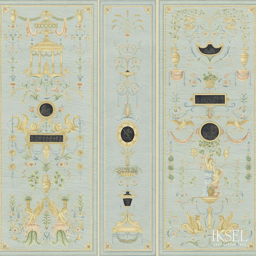 Moderne Tapete - AR404 Directoire I - Iksel Decorative Arts - Vinyl / Glasfaser / Blumenmotive