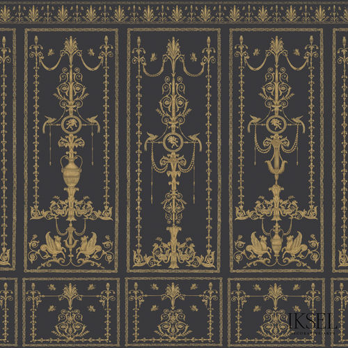 Moderne Tapete - AR403 Empire_Arabesque - Iksel Decorative Arts - Vinyl / Glasfaser / Blumenmotive