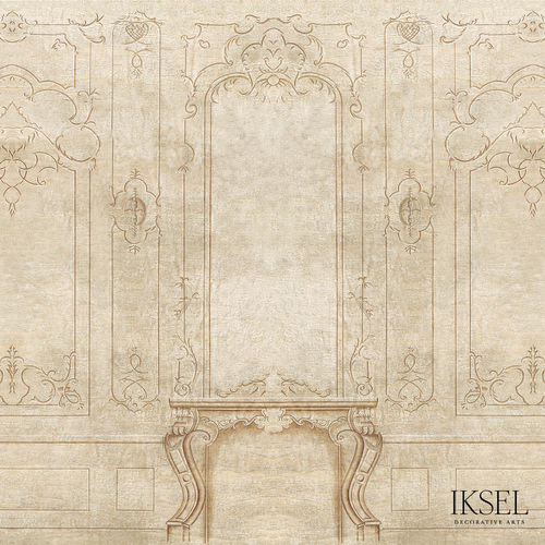 Moderne Tapete - AR401 Louis XV Boiserie - Iksel Decorative Arts - Vinyl / Glasfaser / geometrisches Muster