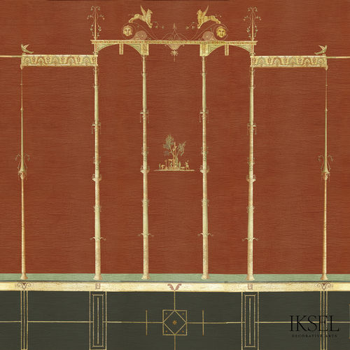 Moderne Tapete - AR532 Red Pompeii - Iksel Decorative Arts - Vinyl / Glasfaser / Naturmotiv