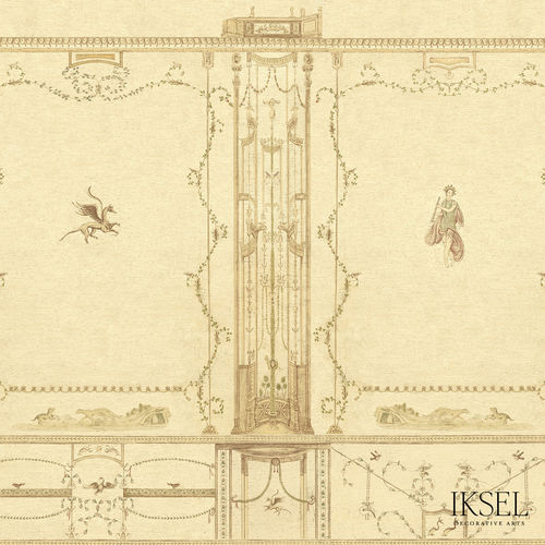 Moderne Tapete - AR533 White Pompeii - Iksel Decorative Arts - Vinyl / Glasfaser / Naturmotiv