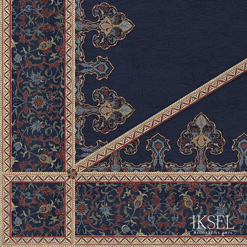 Moderne Tapete - CE164T Aleppo Blue Tented Ceiling - Iksel Decorative Arts - Vinyl / Glasfaser / Blumenmotive