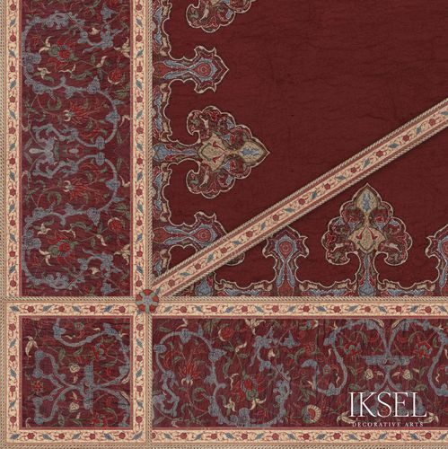Moderne Tapete - CE163T Aleppo Red Tented Ceiling - Iksel Decorative Arts - Vinyl / Glasfaser / Naturmotiv