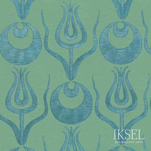 Moderne Tapete - RW201 Tulip and Crescent - Iksel Decorative Arts - Vinyl / Glasfaser / Blumenmotive