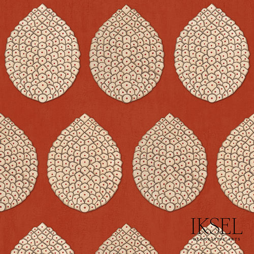 Moderne Tapete - RW209 Pomegranate - Iksel Decorative Arts - Vinyl / Glasfaser / Naturmotiv