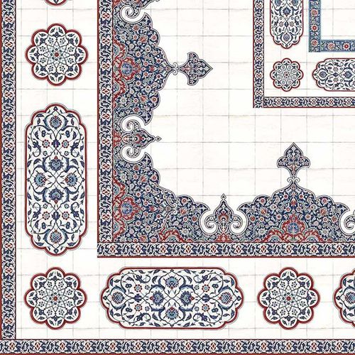Moderne Tapete - CE100M IZNIK MEDALLION CEILING  - Iksel Decorative Arts - Glasfaser / Vinyl / geometrisches Muster