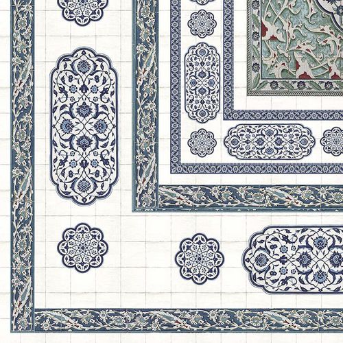 Moderne Tapete - CE100A IZNIK ADORNED CEILING  - Iksel Decorative Arts - Glasfaser / Vinyl / Blumenmotiv