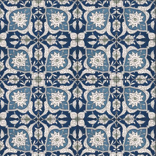 Moderne Tapete - IZNIK NURBANU RW121 - Iksel Decorative Arts - Glasfaser / Vinyl / geometrisches Muster