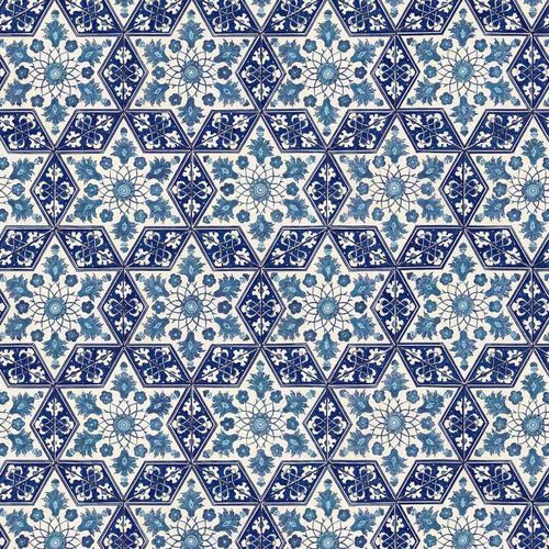 Moderne Tapete - RW124 IZNIK CANAN STAR - Iksel Decorative Arts - Glasfaser / Vinyl / geometrisches Muster