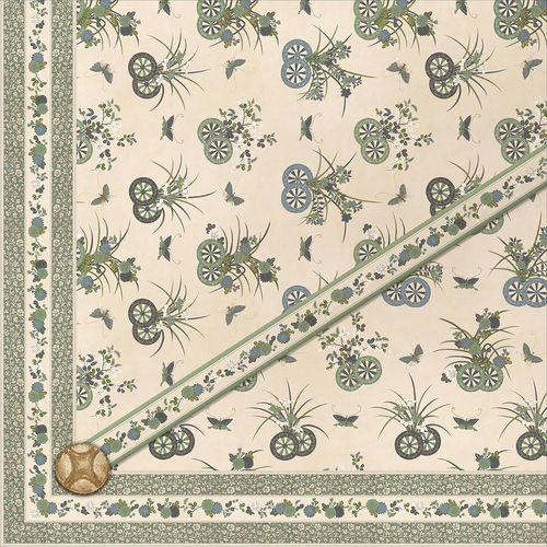 Moderne Tapete - JAPANESE CHARIOTS CEILING CE608 - Iksel Decorative Arts - Vinyl / Blumenmotiv / grün