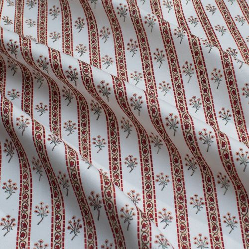 Möbelstoff - BOUQUET STRIPE RF301 - Iksel Decorative Arts - für Vorhänge / für die Innenarchitektur / Blumenmotiv