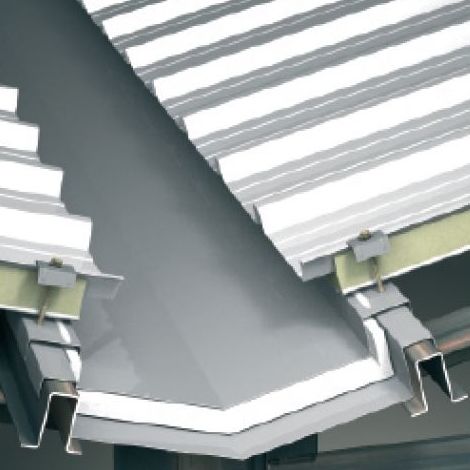 Aluminium-Regenrinne - EAVES - ISOMEC - rechteckig / V-Profil