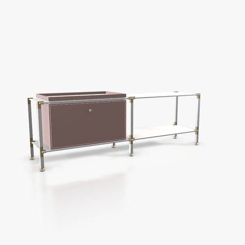 Modernes Sideboard - L.2.750.1.1.AZ.TA.1 - tRACK by Kesseböhmer GmbH - Holzfurnier / lackiertes MDF / pulverbeschichteter Stahl