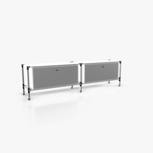 Modernes Sideboard - L.2.900.1.2.AZ.00.1 - tRACK by Kesseböhmer GmbH - Holzfurnier / lackiertes MDF / pulverbeschichteter Stahl