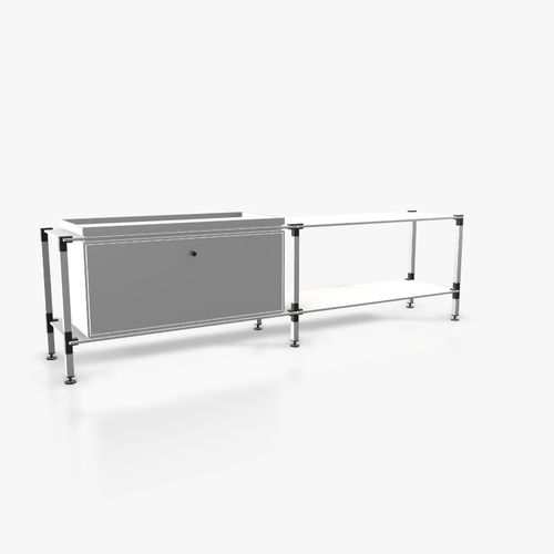 Modernes Sideboard - L.2.900.1.1.AZ.TA.1 - tRACK by Kesseböhmer GmbH - Holzfurnier / lackiertes MDF / pulverbeschichteter Stahl