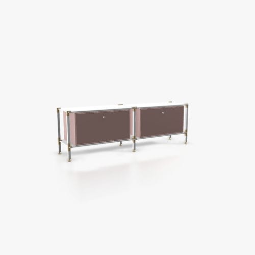 Modernes Sideboard - L.2.750.1.2.AZ.00.1 - tRACK by Kesseböhmer GmbH - Holzfurnier / lackiertes MDF / pulverbeschichteter Stahl