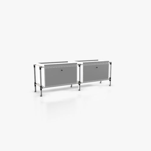 Modernes Sideboard - L.2.750.1.2.AZ.TA.1 - tRACK by Kesseböhmer GmbH - Holzfurnier / lackiertes MDF / pulverbeschichteter Stahl