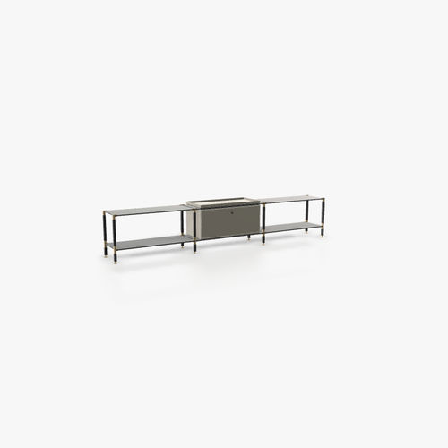 Modernes Sideboard - L.3.900.1.1.AZ.TA.1 - tRACK by Kesseböhmer GmbH - Holzfurnier / lackiertes MDF / pulverbeschichteter Stahl